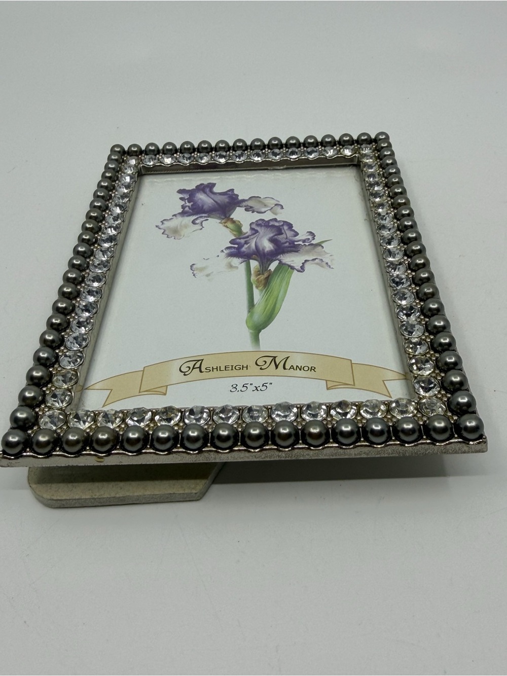Silver Beaded Rhinestone Picture Frame - Silver - Picture 4 of 6